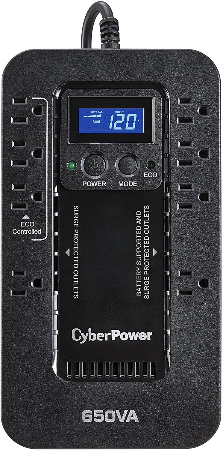 CyberPower EC650LCD Ecologic Battery Backup & Surge Protector UPS System